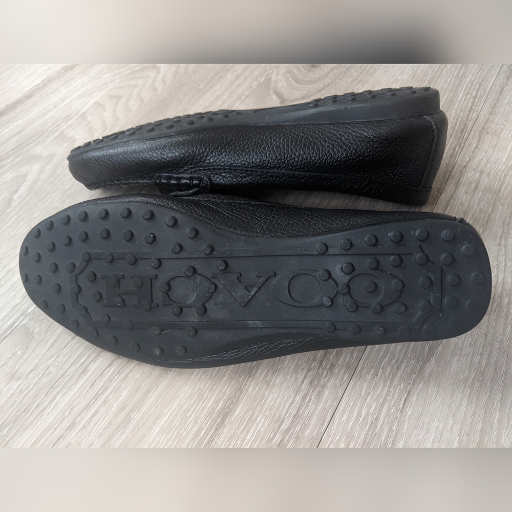 COACH Women’s Black Leather Penny Loafers - Picture 5 of 9